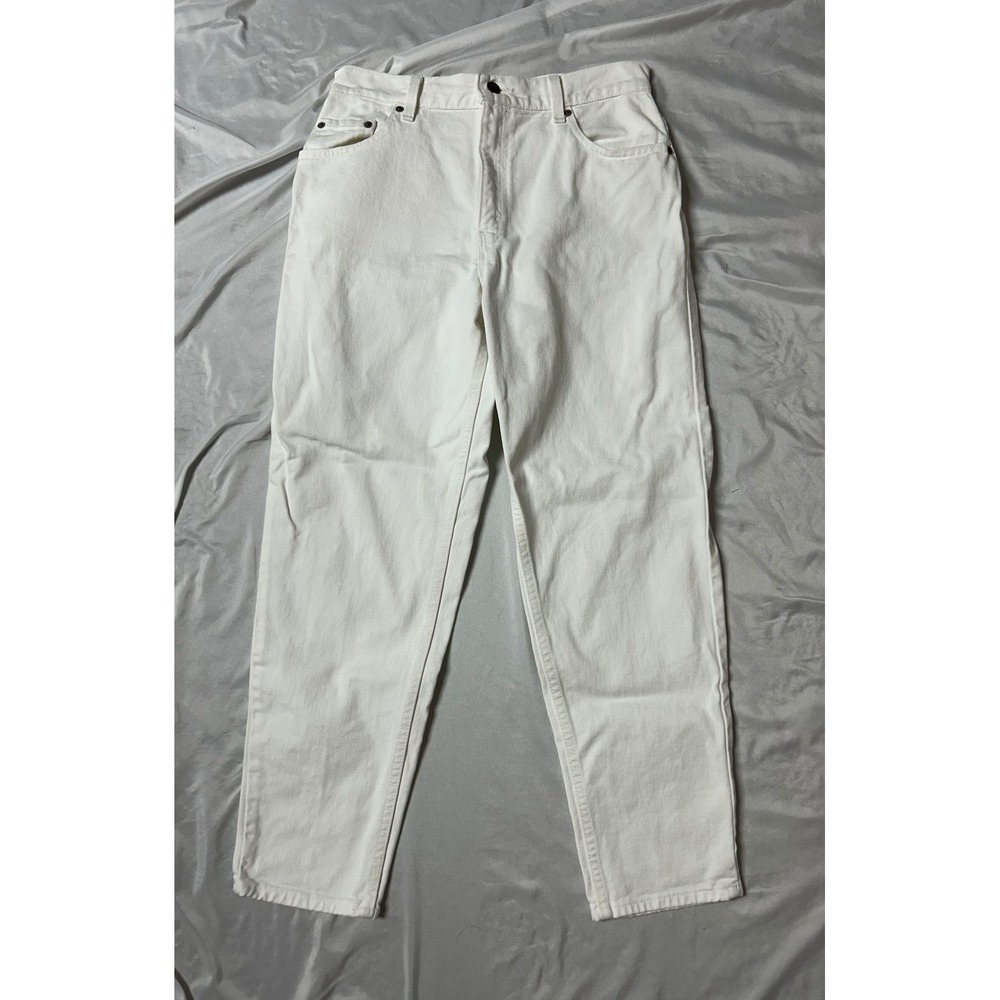 Vintage Levis 551 Relaxed Fit Tapered Leg Jeans White Denim Made USA 12 Petite
